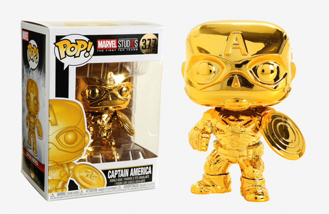 Funko Pop! Marvel Studios 10 Years CAPTAIN AMERICA Gold Chrome #377