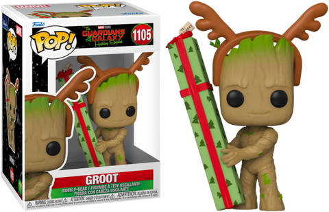 Funko Pop! Marvel The Guardians Of The Galaxy Holiday Special GROOT #1105 vinyl bobble-head figure