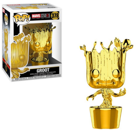 Funko Pop! Marvel Studios 10 Years GROOT Gold Chrome #378