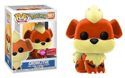 Funko Pop! Pokemon GROWLITHE #597 Flocked vinyl figure NYCC 2020 Exclusive